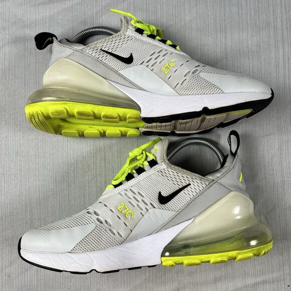 Nike Air Max 270 Gray Volt Youth Size 5 Y Running Shoes Gym Sneakers DO1382-100 - Picture 1 of 7